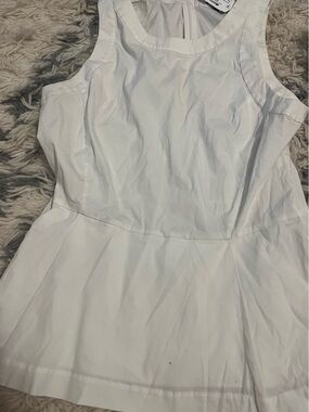 Theory white small blouse business career top sleeveless